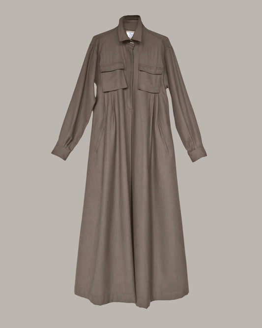 Riding Dress in Almond Wool Flannel {Made to Order}