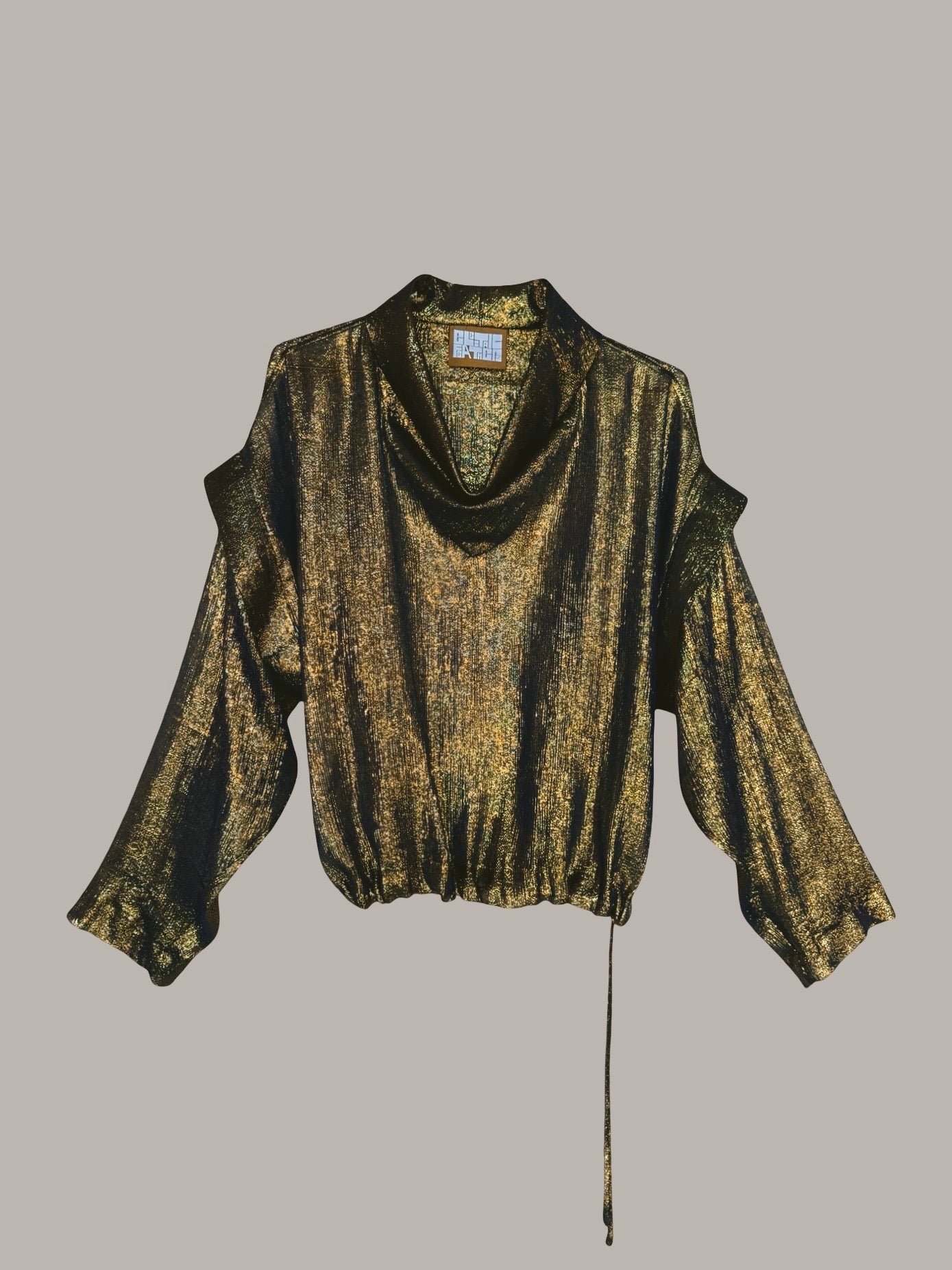 Ninja Pullover Black Gold Silk Lame (Made to Order)