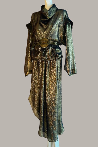 Ninja Pullover Black Gold Silk Lame (Made to Order)