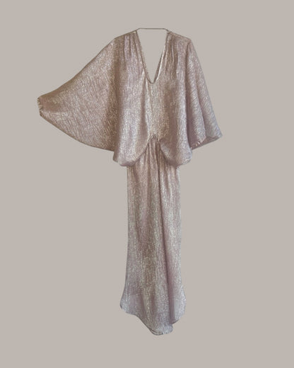 Infinite Mantaray Gown Silk Chiffon Lamé in Champagne Mocha {Made to Order}