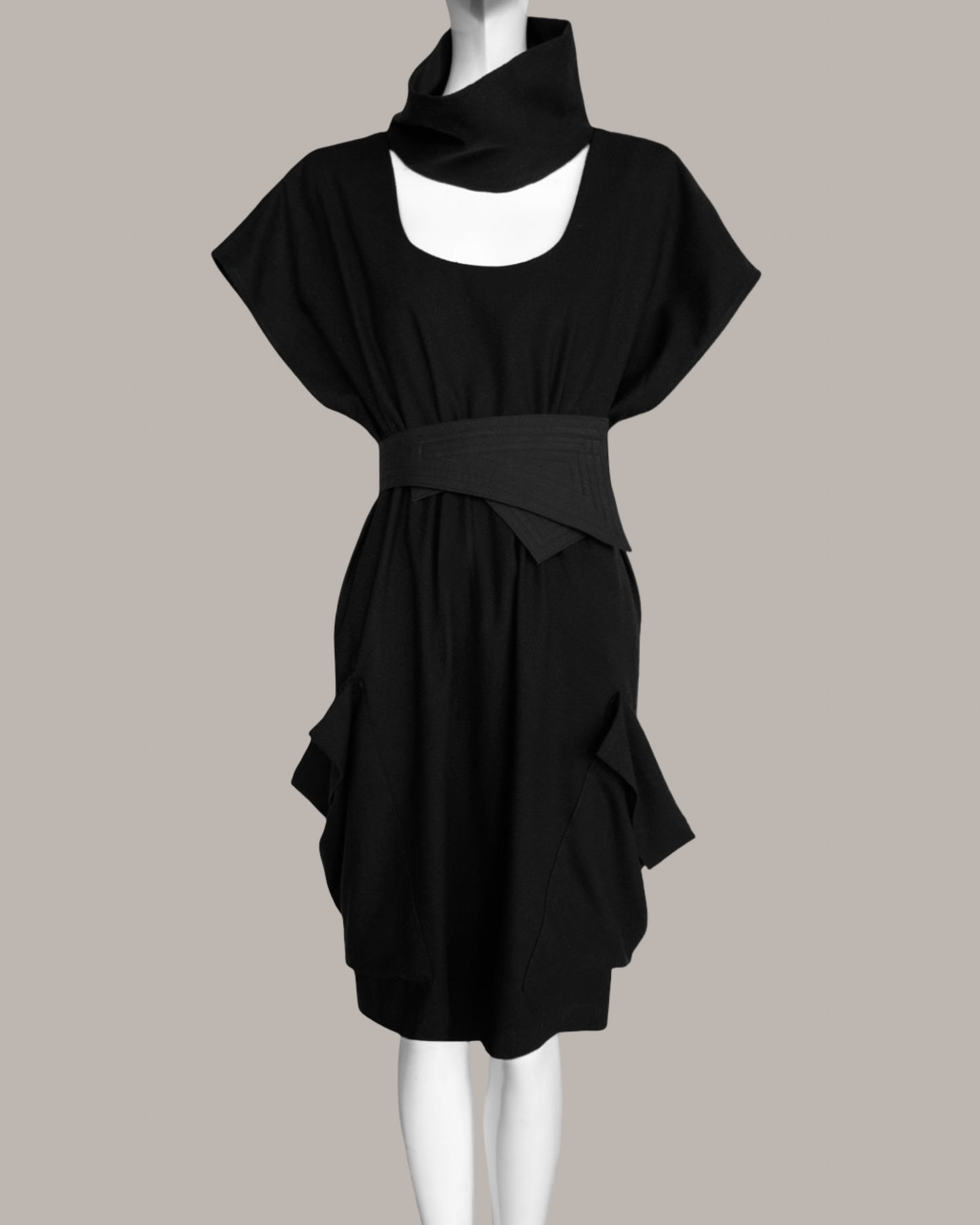 Ondine Dress Black Raw Silk {Made to Order}