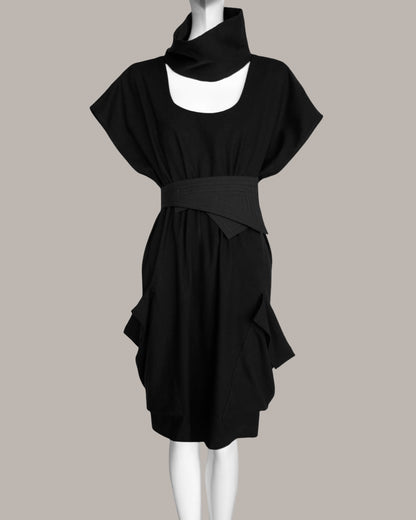 Ondine Dress Black Raw Silk {Made to Order}