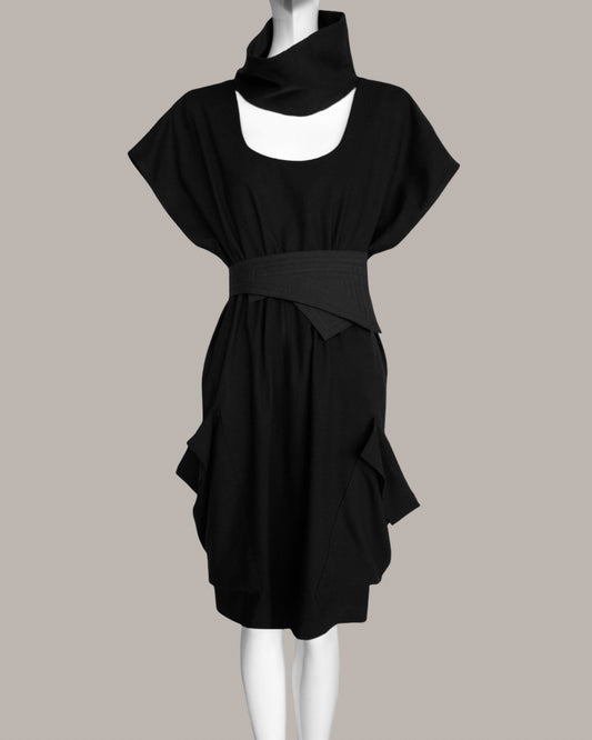 Ondine Dress Black Raw Silk {Made to Order}