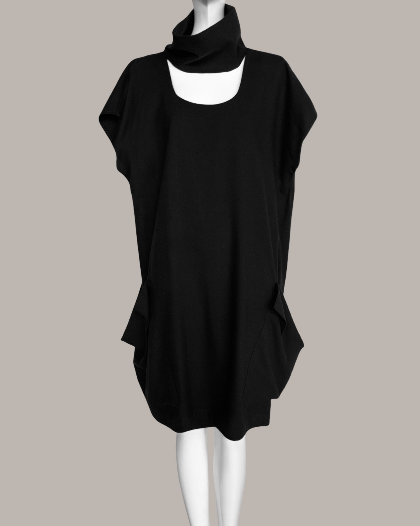 Ondine Dress Black Raw Silk {Made to Order}