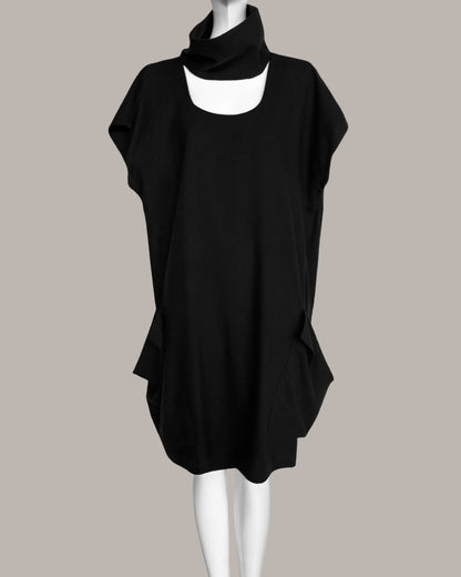 Ondine Dress Black Raw Silk {Made to Order}