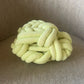 Original Electric Feathers Infinite Rope Knot Pillow Hand dyed Lemongrass {Made to Order}