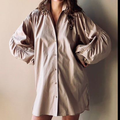 Rimbaud Shirt Dress in White Cotton