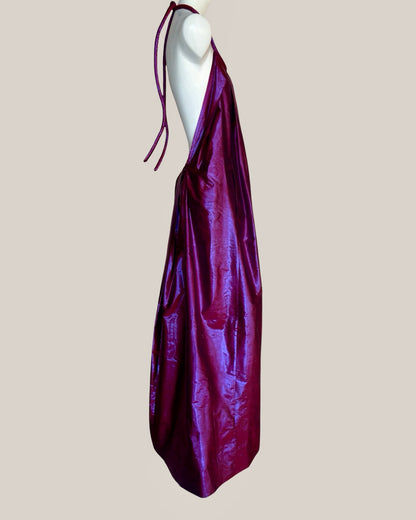 Garance Dress Magenta Blue Metallic Silk {Made to Order}