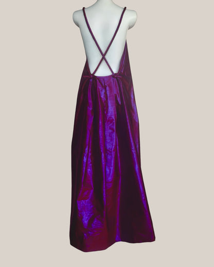 Garance Dress Magenta Blue Metallic Silk {Made to Order}