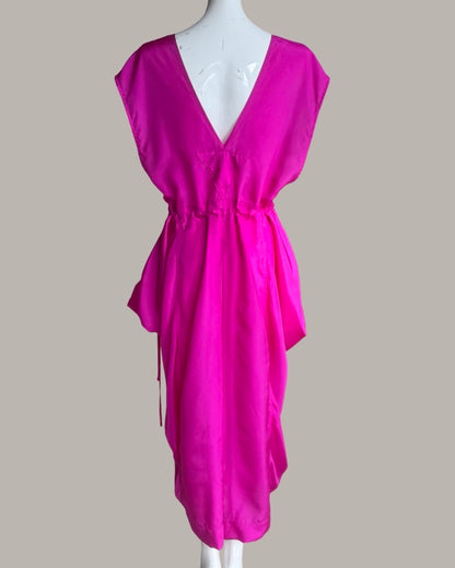Origami Propeller Dress Fuchsia Parachute Silk {Made to Order}