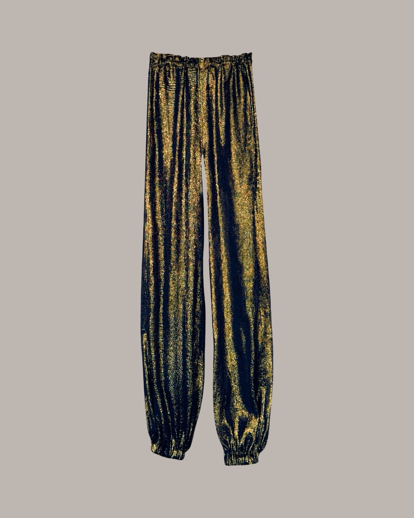 Genie Pant Black Gold Silk Lamé (Made to Order)