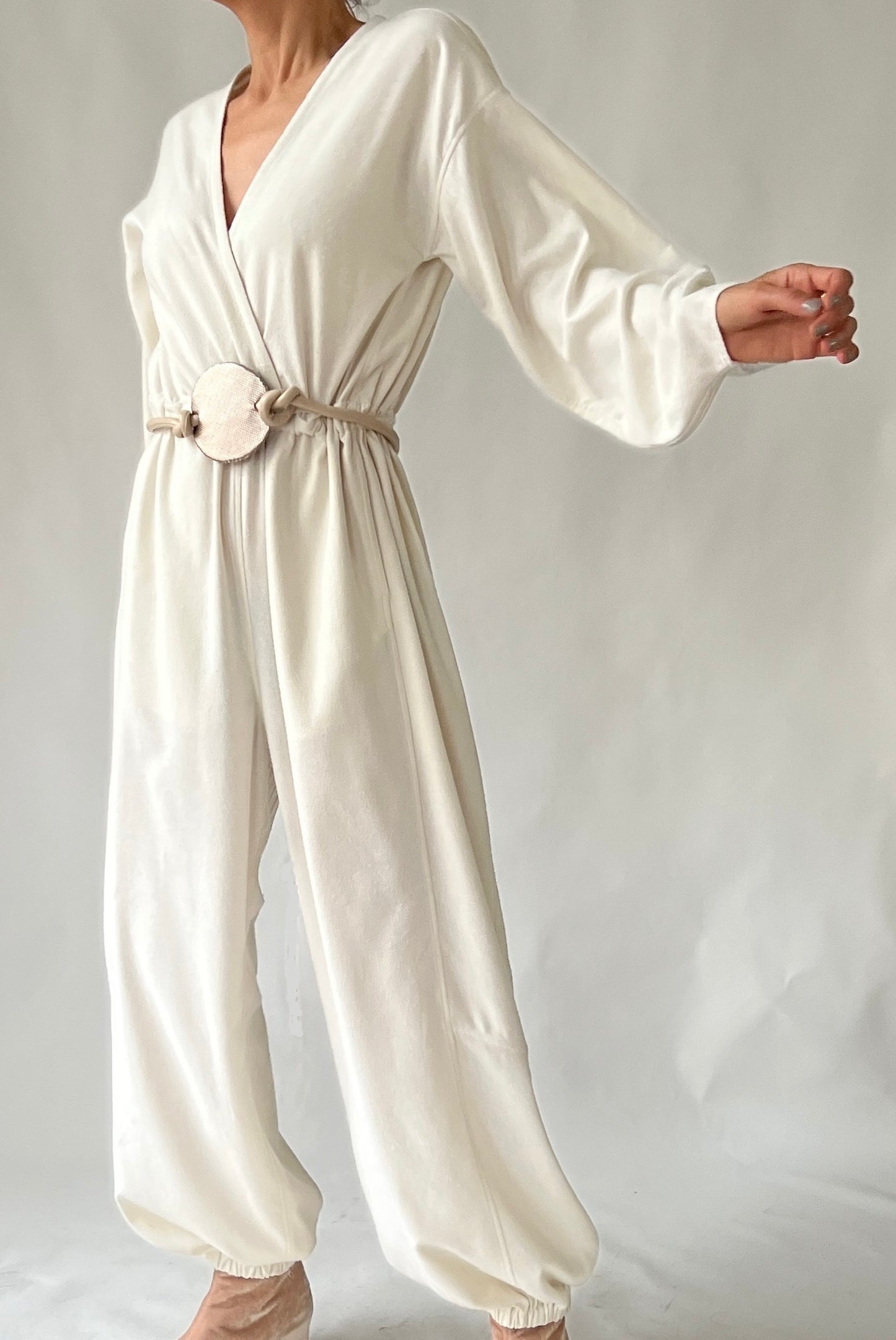 Kimono Jumpsuit Ivory Cream Raw Silk {Made to Order}