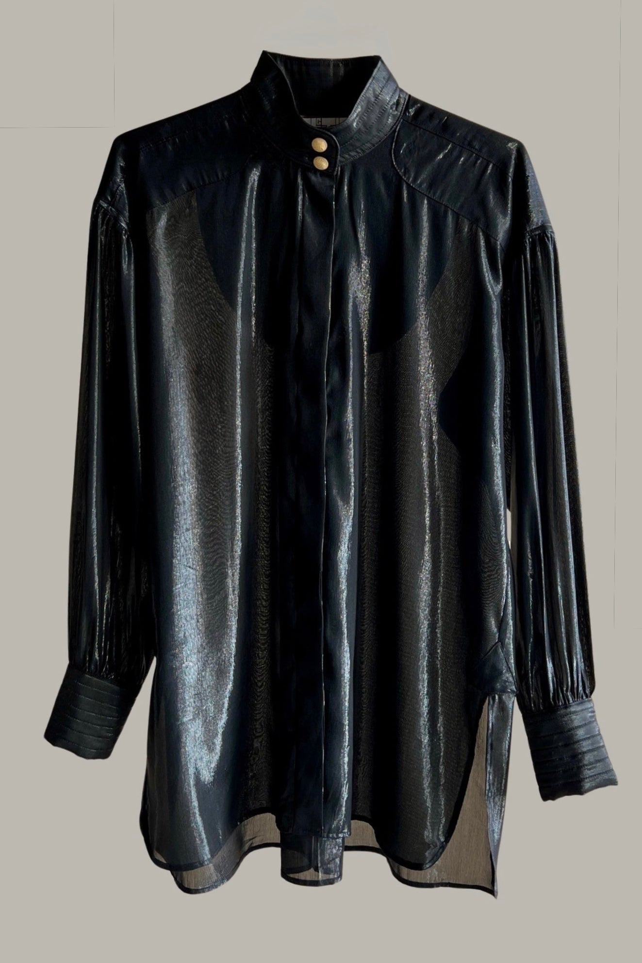Paisano Blouse Black Lapis Silk Lame’ {Made to Order}