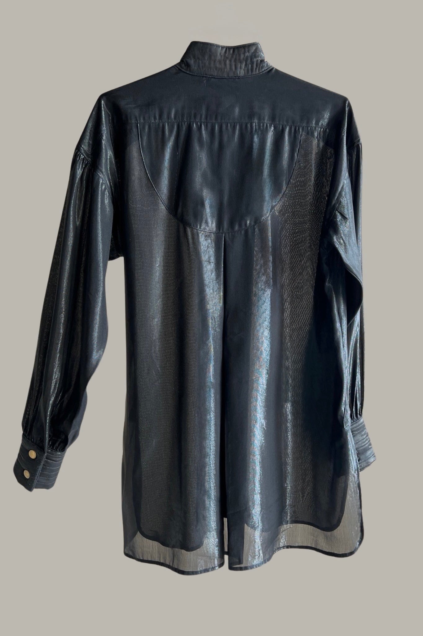 Paisano Blouse Black Lapis Silk Lame’ {Made to Order}