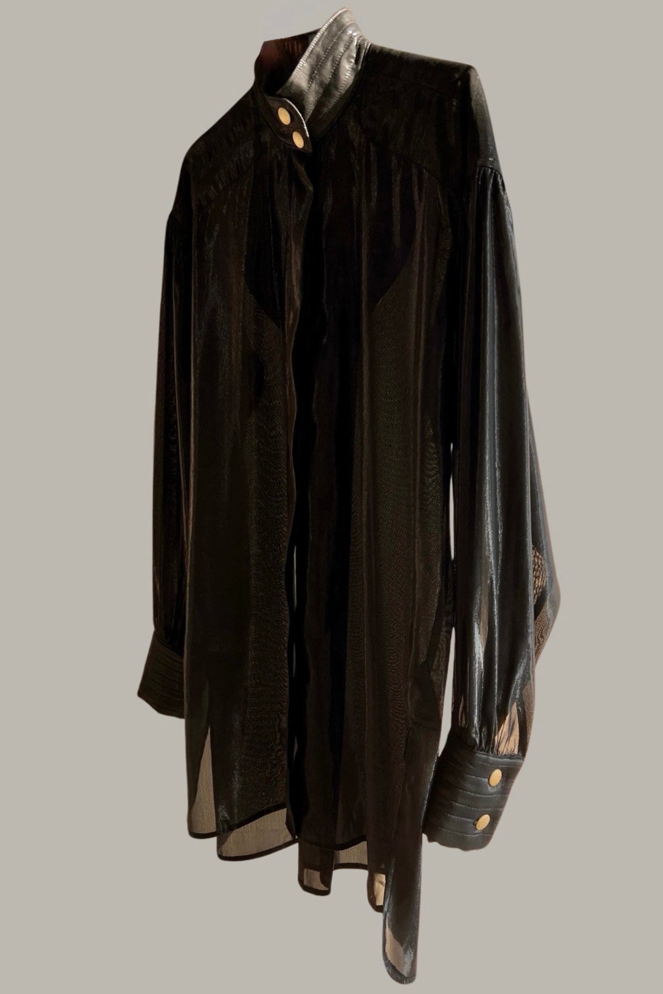 Paisano Blouse Black Lapis Silk Lame’ {Made to Order}