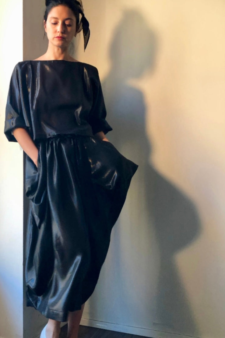 silk lame dress Jasz Couture 7607 - Long Lame Sheath Dress