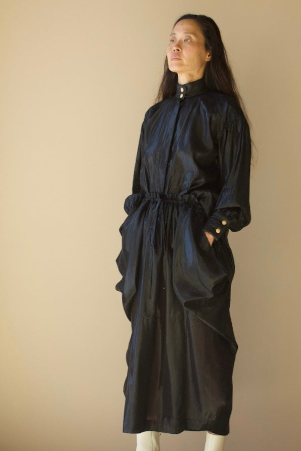 Convertible Propeller Skirt & Dress Black Lapis Silk Lame’ {Made to Order}