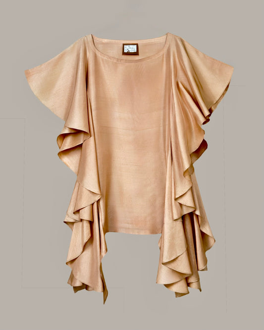 Lyra Dress in Rose Sand Soft Shantung {Made to Order}