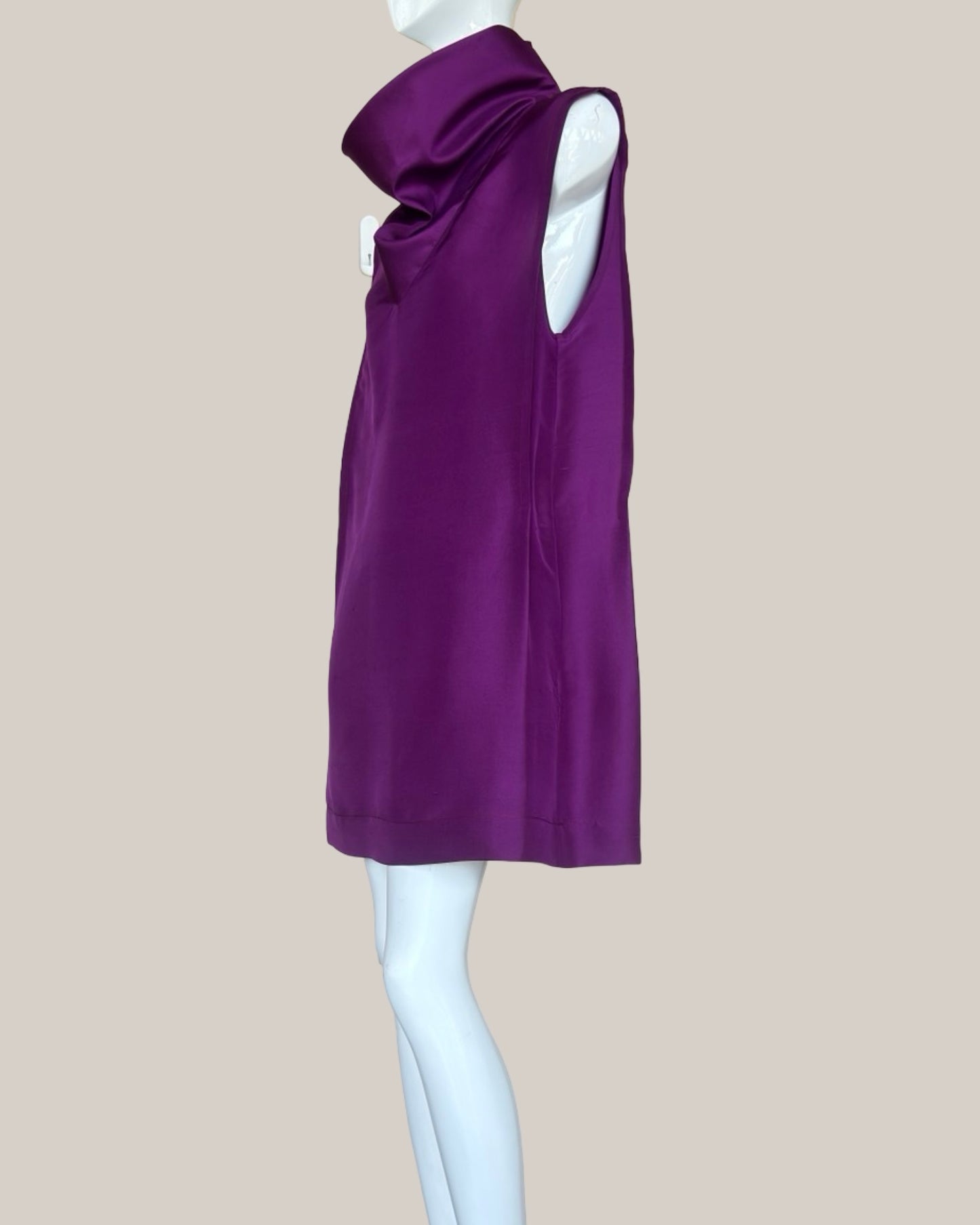 Skywalker Midi Dress in Boysenberry Textured Silk (Made to Order)