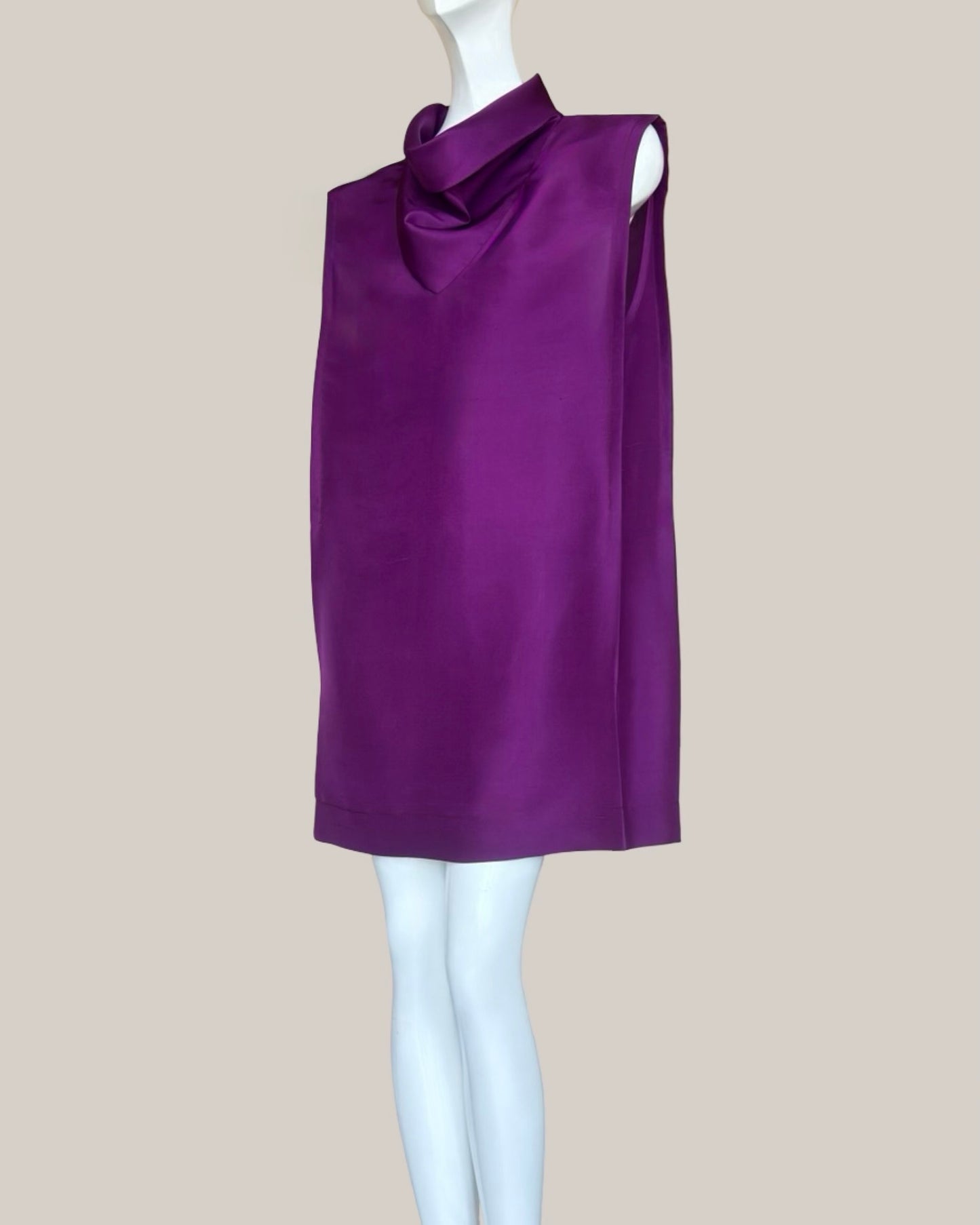 Skywalker Midi Dress in Boysenberry Textured Silk (Made to Order)