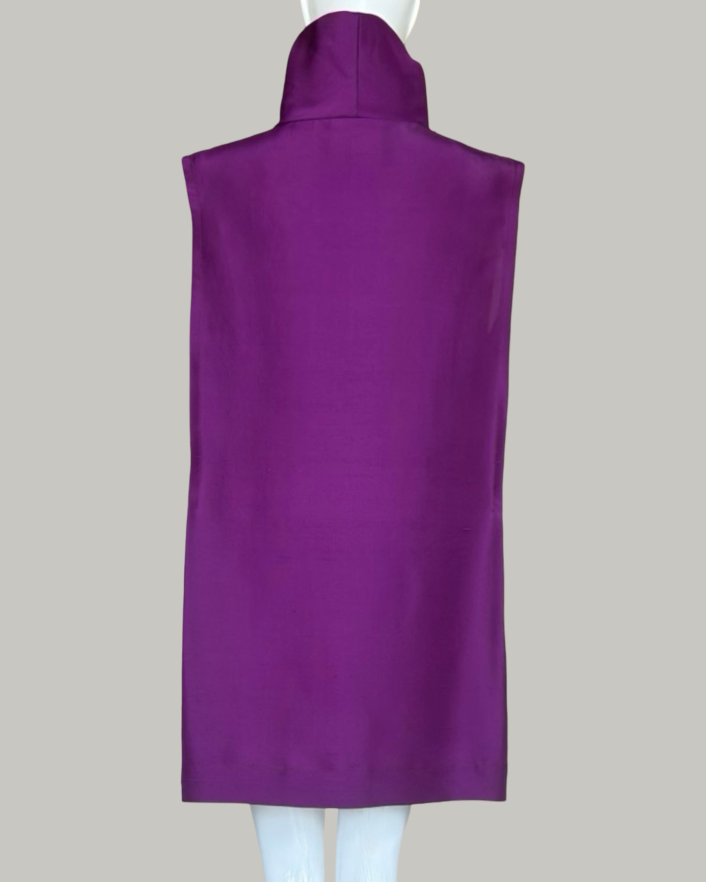 Ninja Shift Midi Dress in Boysenberry Textured Silk (Made to Order)