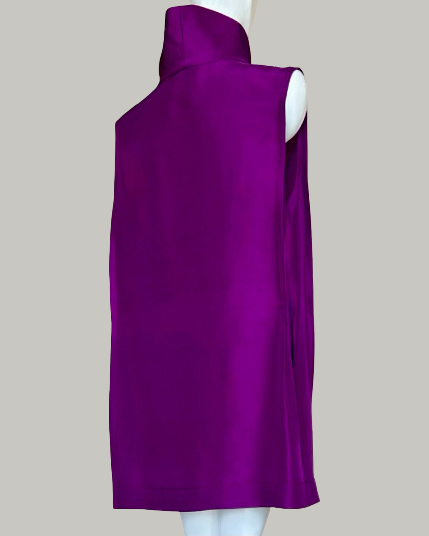 Ninja Shift Midi Dress in Boysenberry Textured Silk (Made to Order)