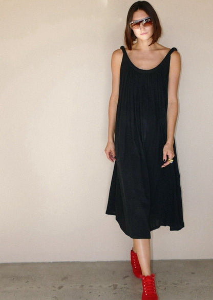 Sahara Chemise Dress in Black Onyx Parachute Silk {Made to Order}