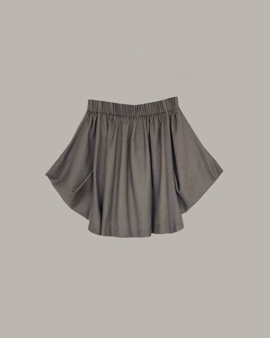 Propeller Midi Skirt Almond Wool Flannel {Made to Order}