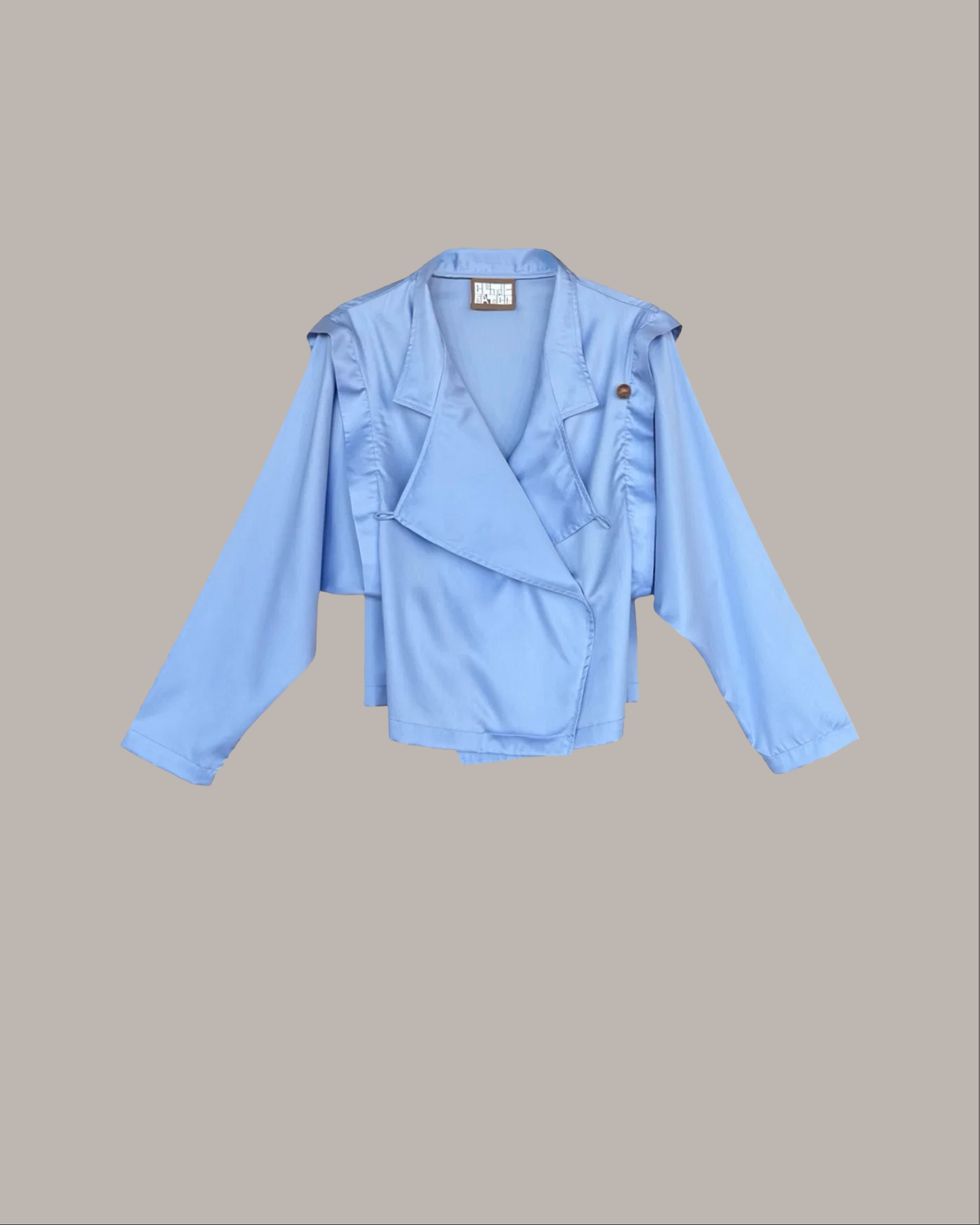 Aion Jacket Blouse in Periwinkle Blue Egyptian Cotton