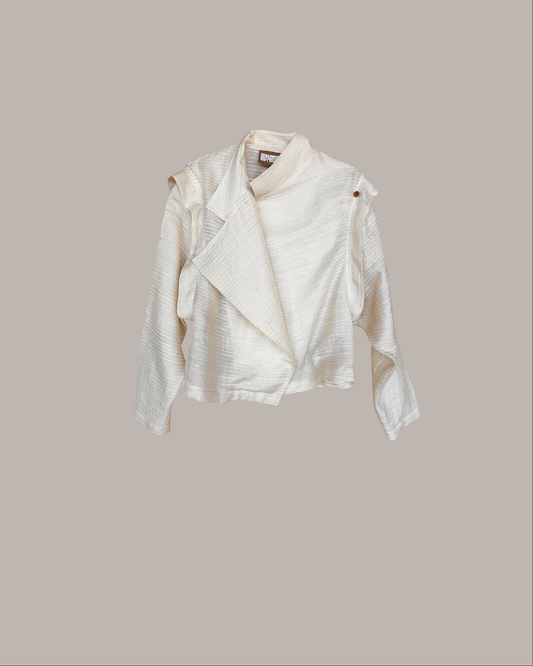 Aion Jacket Blouse in Silk Tussah Stripe {Made to Order}