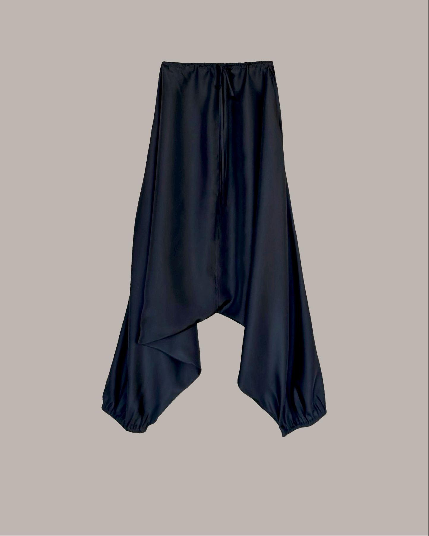 Ali baba Pant in Black Parachute Silk {Made to Order}