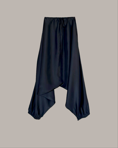 Ali baba Pant in Black Parachute Silk {Made to Order}