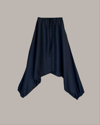 Ali baba Pant in Black Parachute Silk {Made to Order}