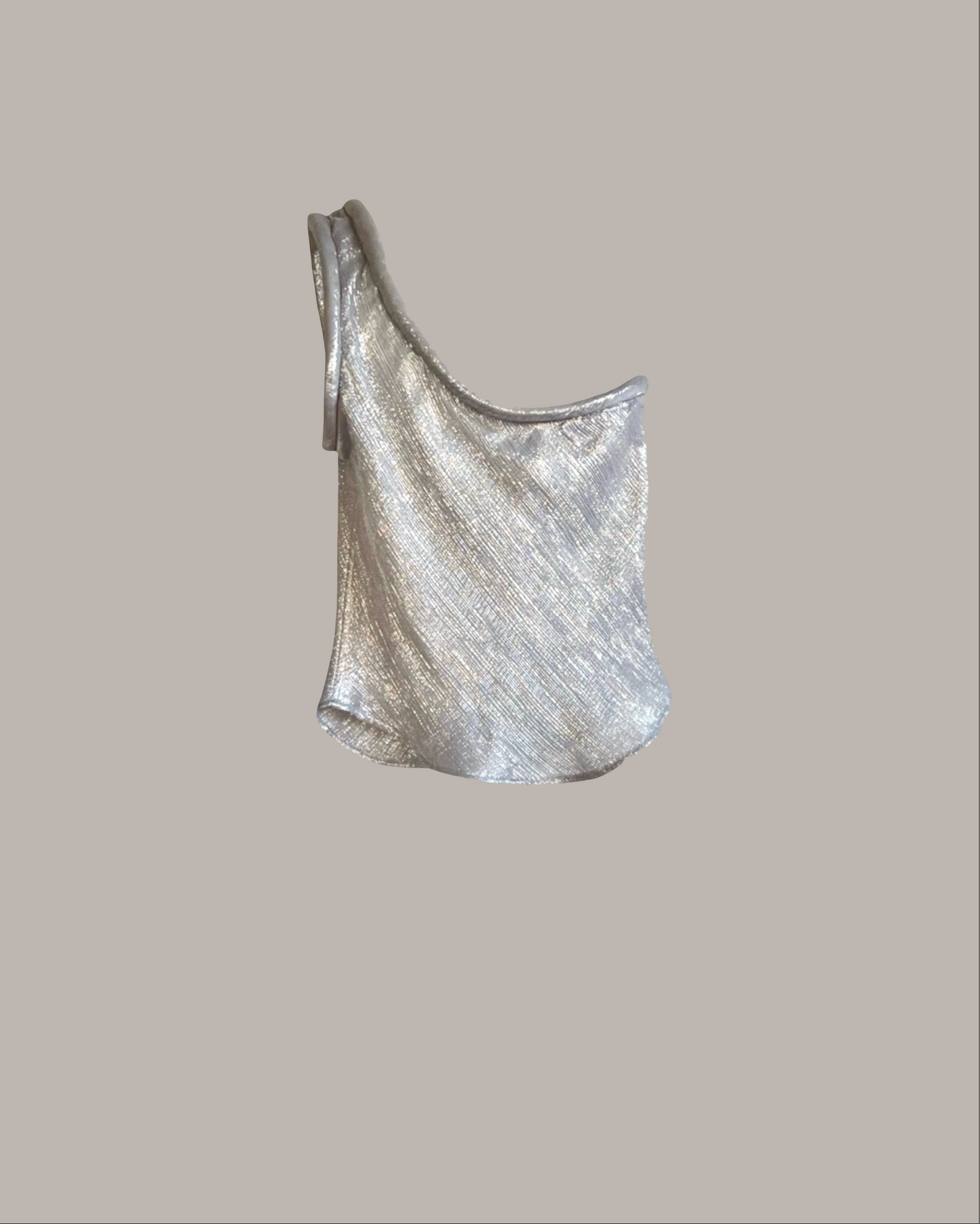 Eden Top Silver Silk Lame’