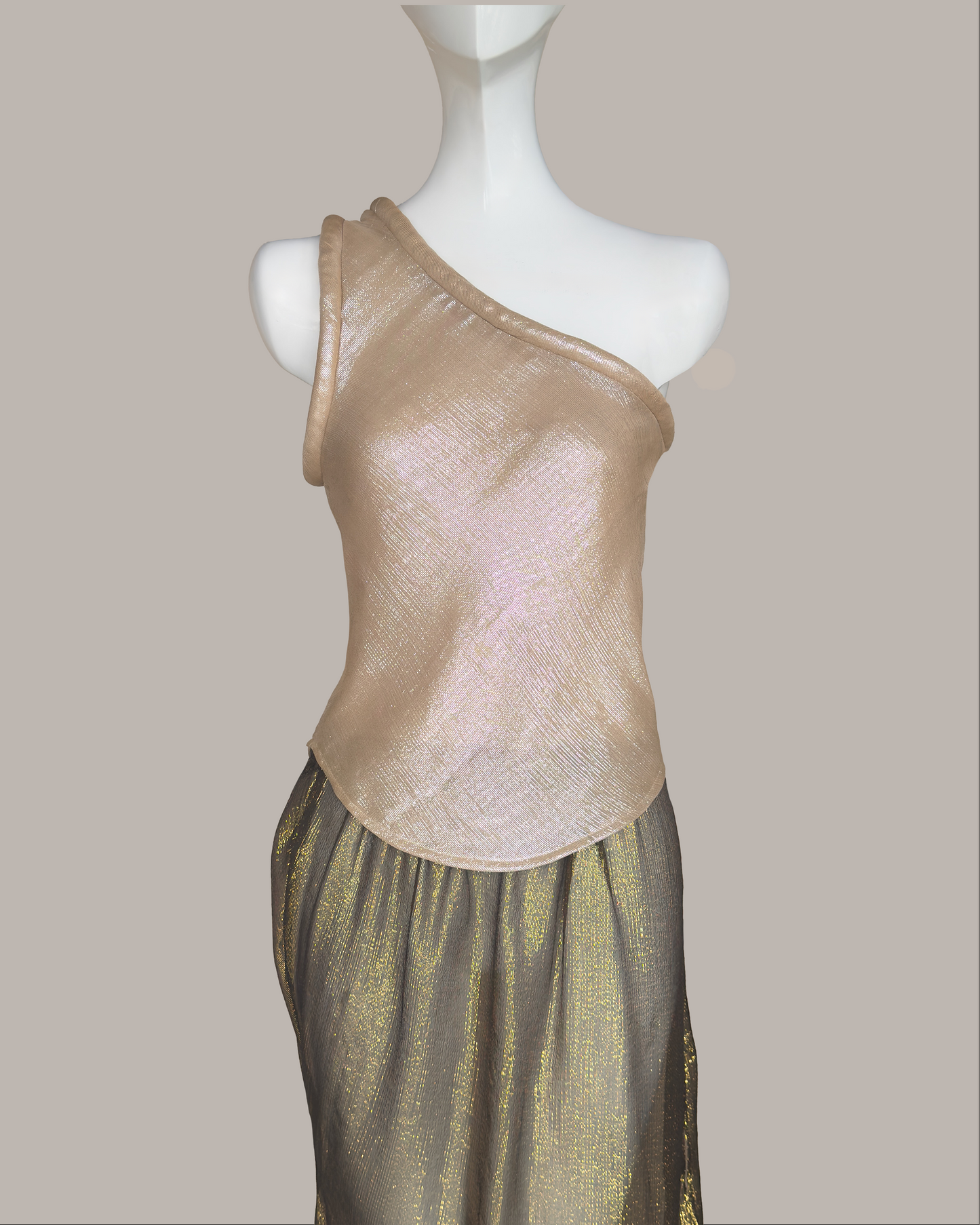 Eden Top Beige/Silver Silk Lame’ {Made to Order}