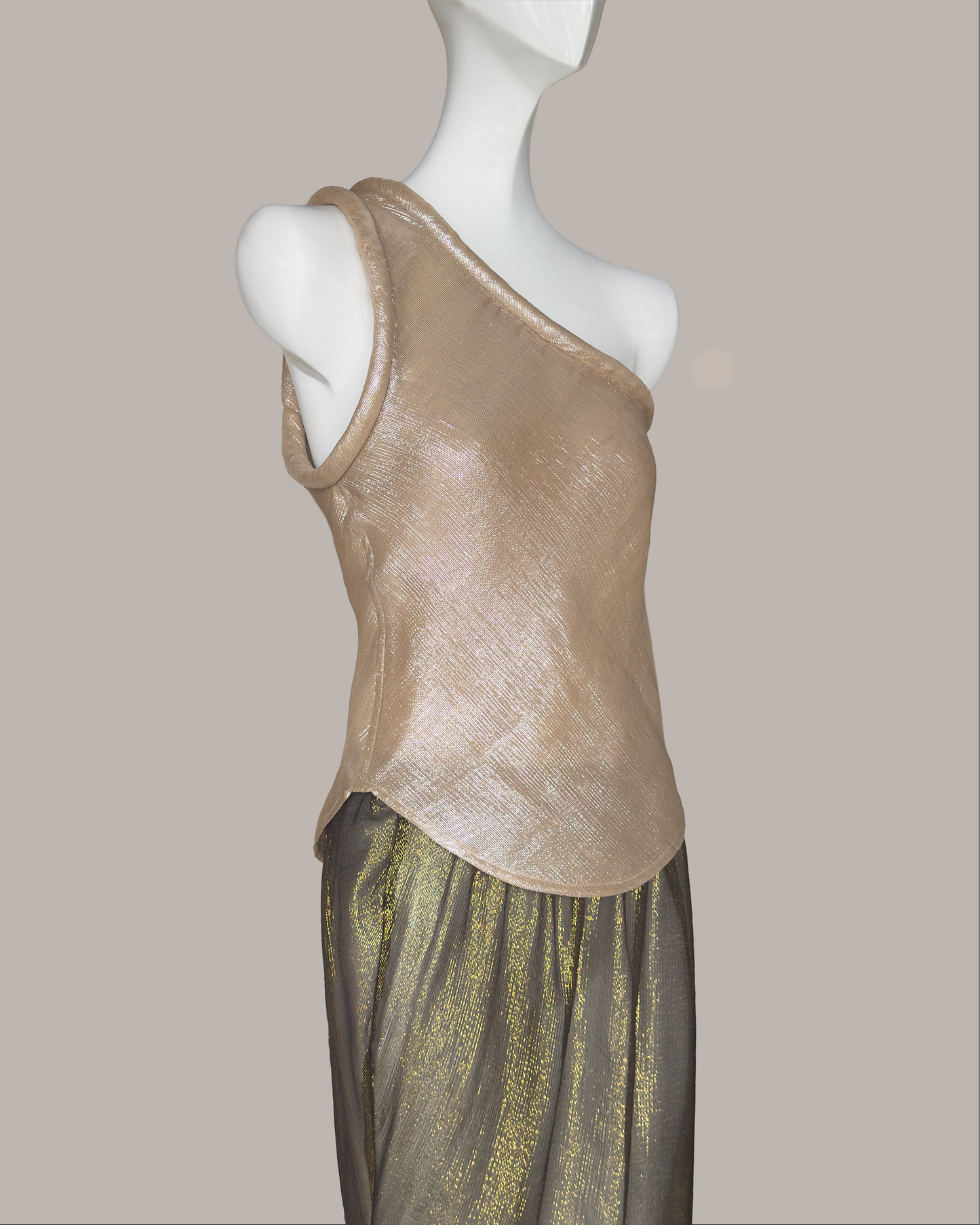 Eden Top Beige/Silver Silk Lame’ {Made to Order}