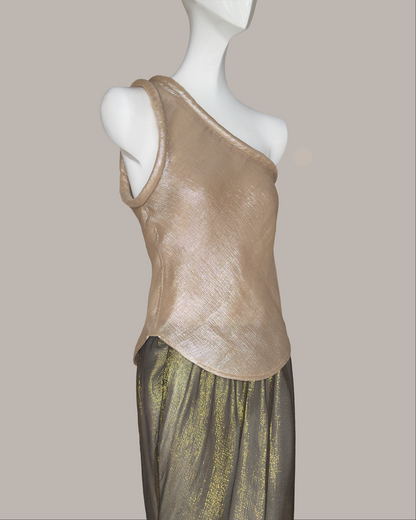 Eden Top Beige/Silver Silk Lame’ {Made to Order}