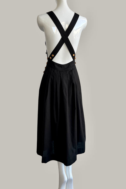 Traveling Pinafore Black Coal Kona Cotton {Made to Order}