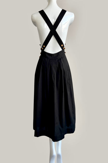 Traveling Pinafore Black Coal Kona Cotton {Made to Order}