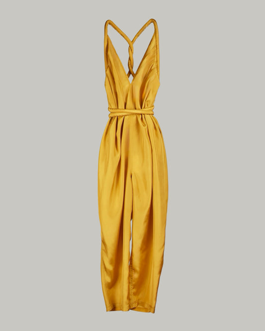 Infinite Rope Jumpsuit in Marigold Parachute  Silk {Made to Order}