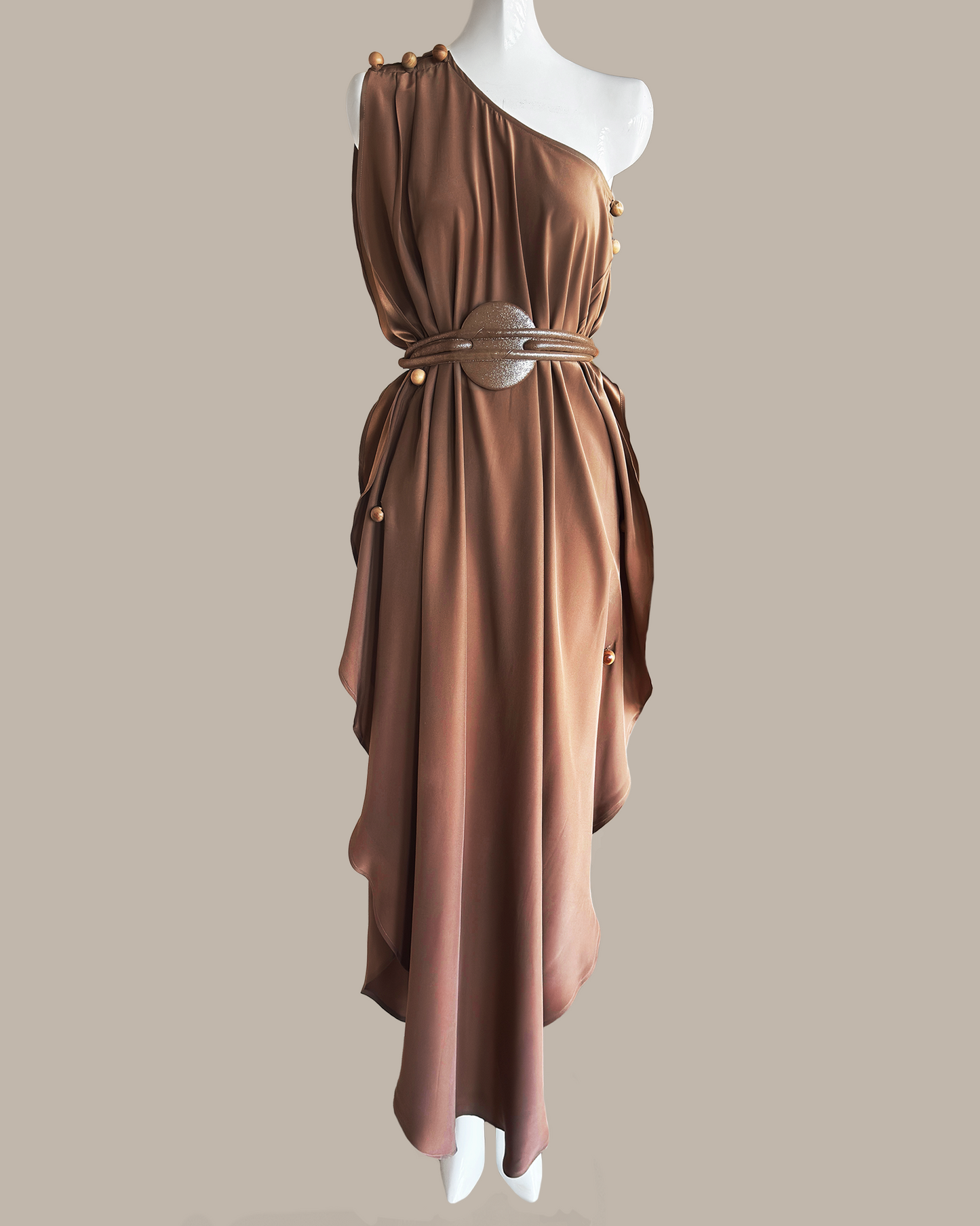 Convertible Kleos Dress Long Version in Cafe con Lèche Silk Charmeuse {Made to Order}