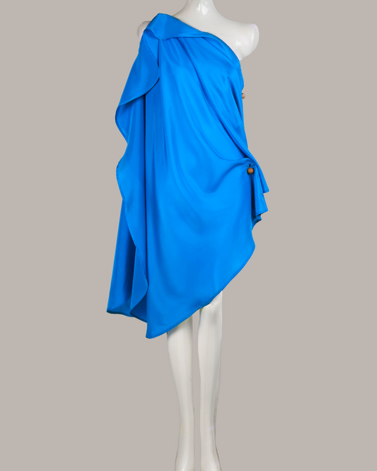 Convertible Kleos Dress Long Version Cadmium Blue Parachute Silk {Made to Order}