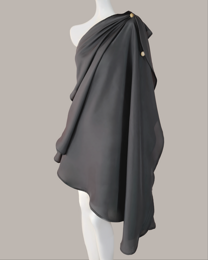 Convertible Kleos Dress Long Version Gravel Parachute Silk {Made to Order}