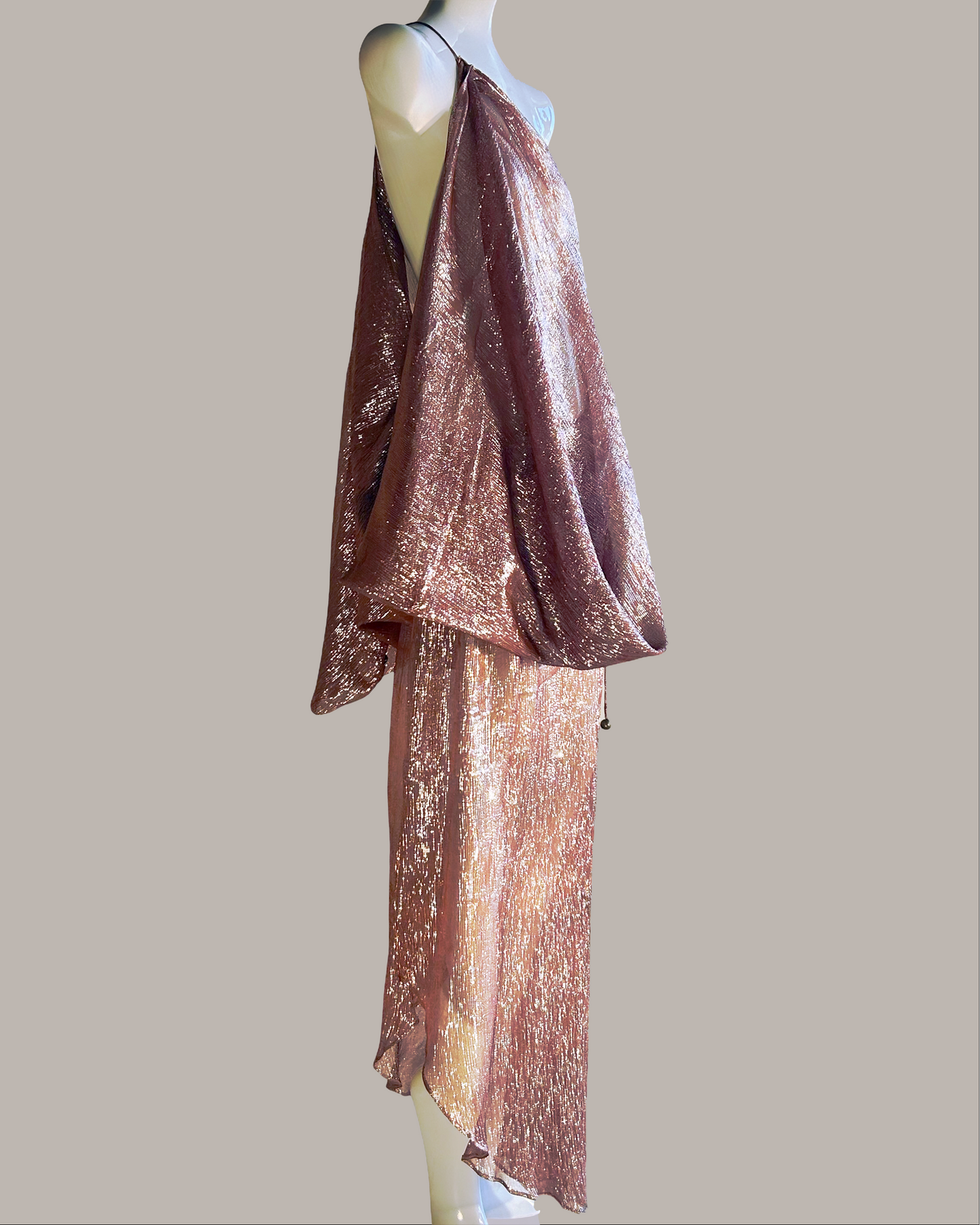 Infinite Mantaray Gown Silk Lamé in Terracotta {Made to Order}