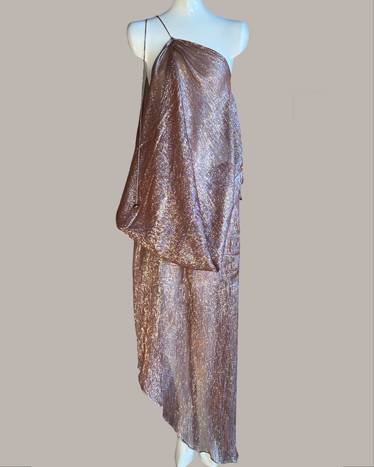Infinite Mantaray Gown Silk Lamé in Terracotta {Made to Order}