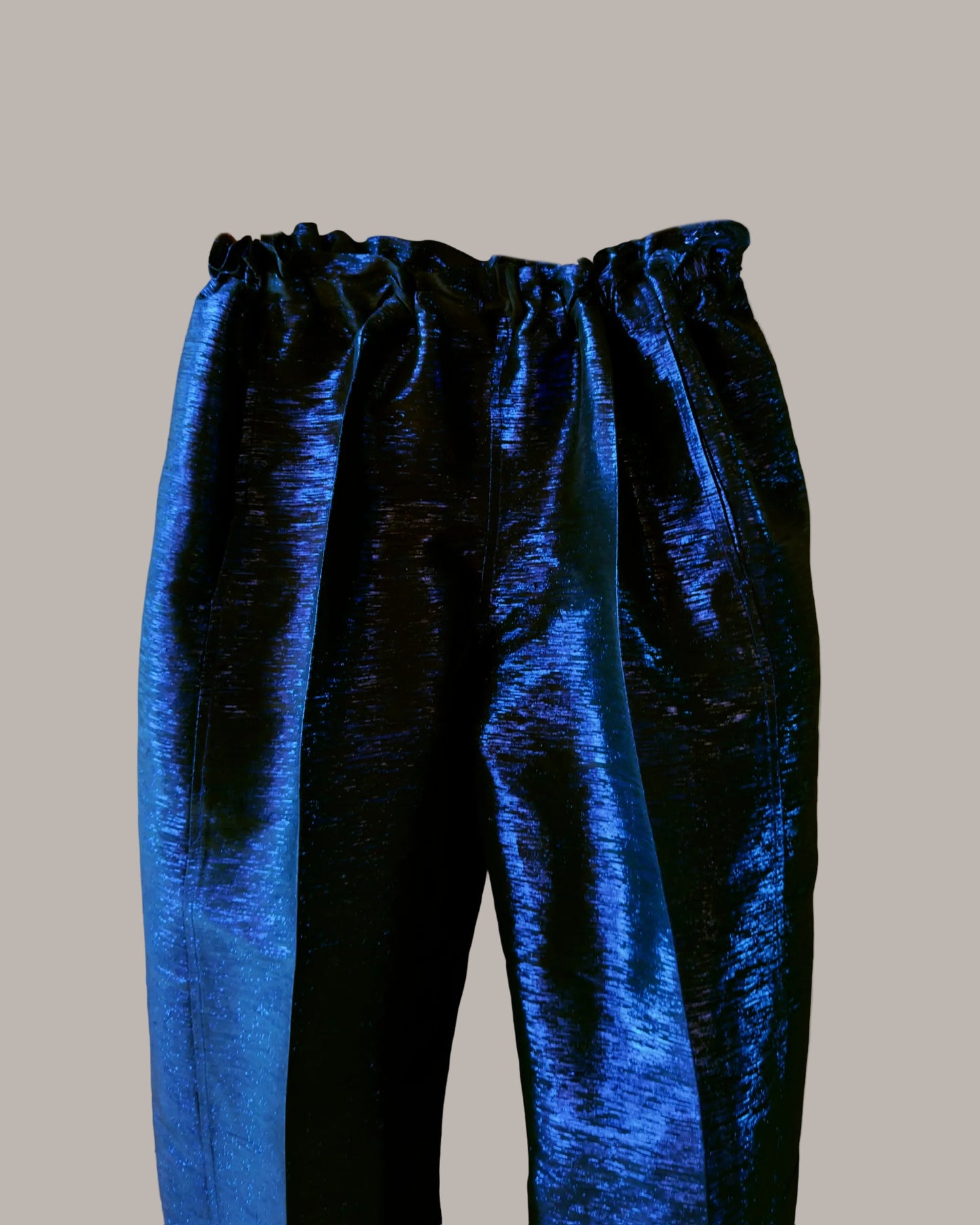 Cuffed Pantaloon in Royal Blue/Black Silk Metallic {Made to Order}
