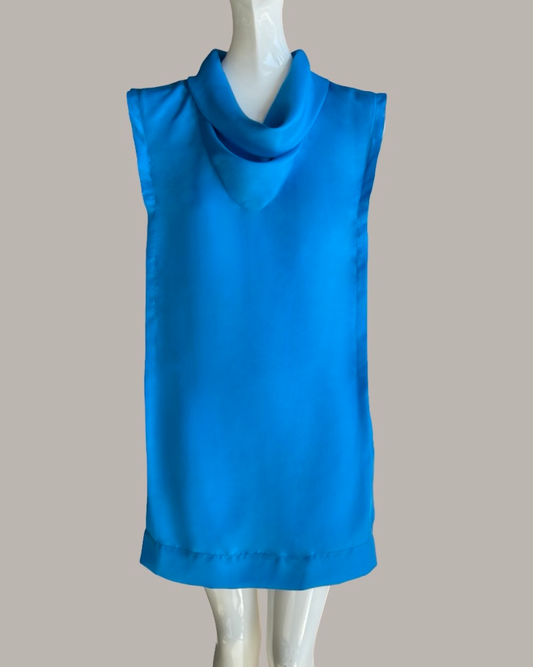 Ninja Midi Shift Dress in Cadmium Blue Parachute Silk {Made to Order}