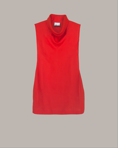 Ninja Shift Midi Dress in Rouge Linen (Made to Order)