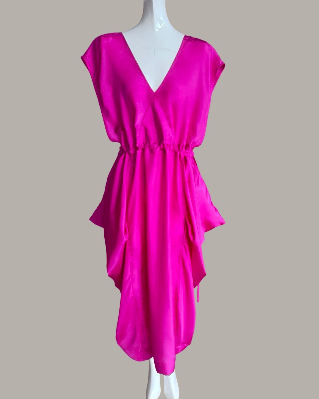 Origami Propeller Dress Fuchsia Parachute Silk {Made to Order}