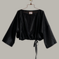 Moonrise Drawstring Pullover Black Lapis Silk Lamé {Made to Order}